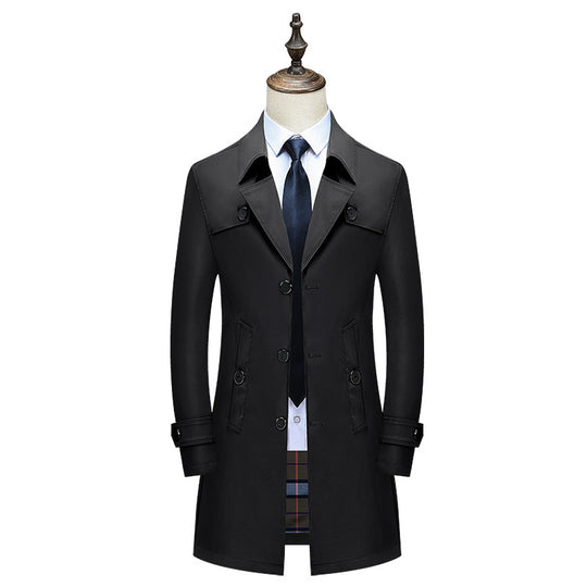Herren Eleganter Slim-Fit Trenchcoat mit klassischer Knopfleiste und verstellbaren Manschetten Shop Nory