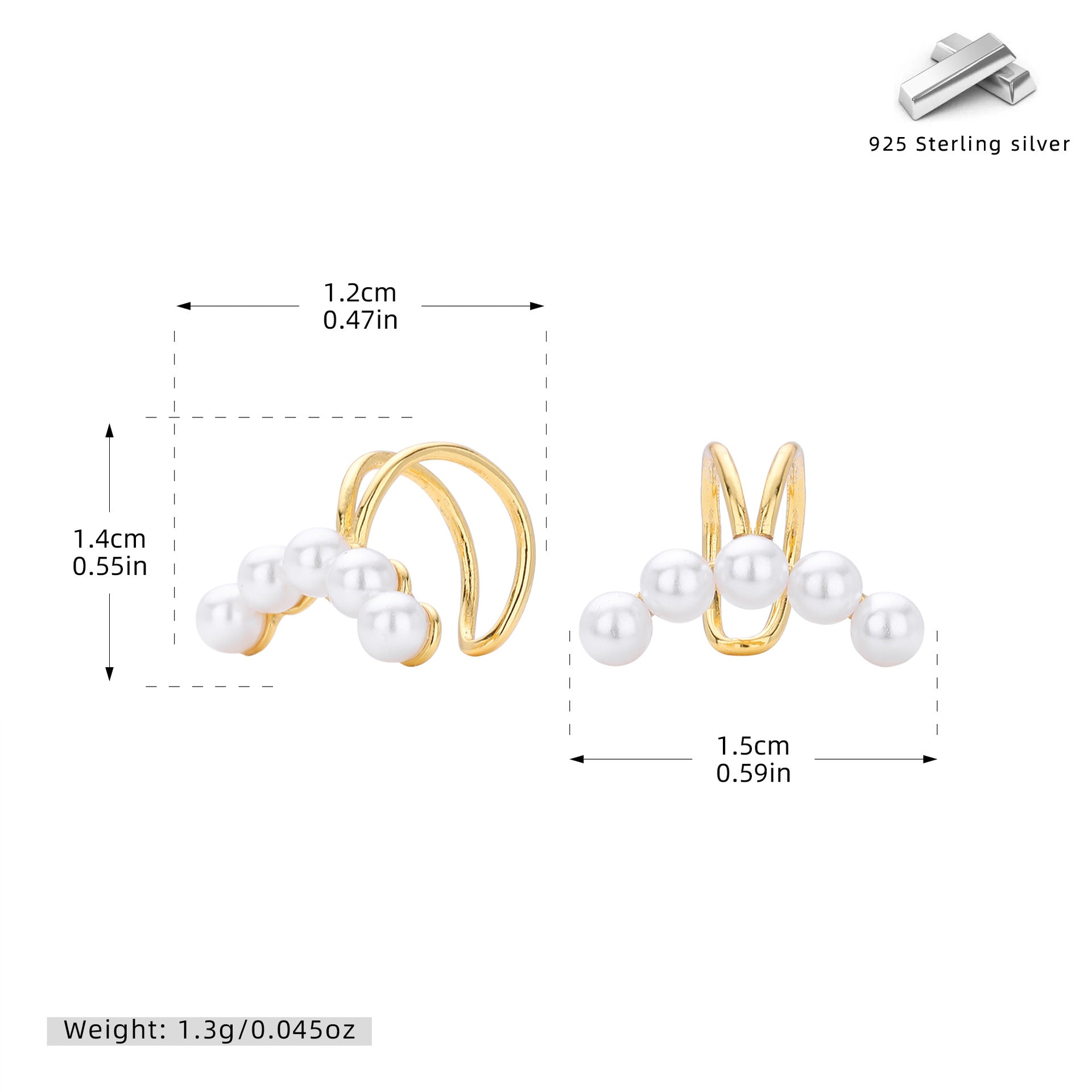 Damen Ohrstecker mit eleganten Perlen und hochwertigem 925 Sterling Silber Shop Nory