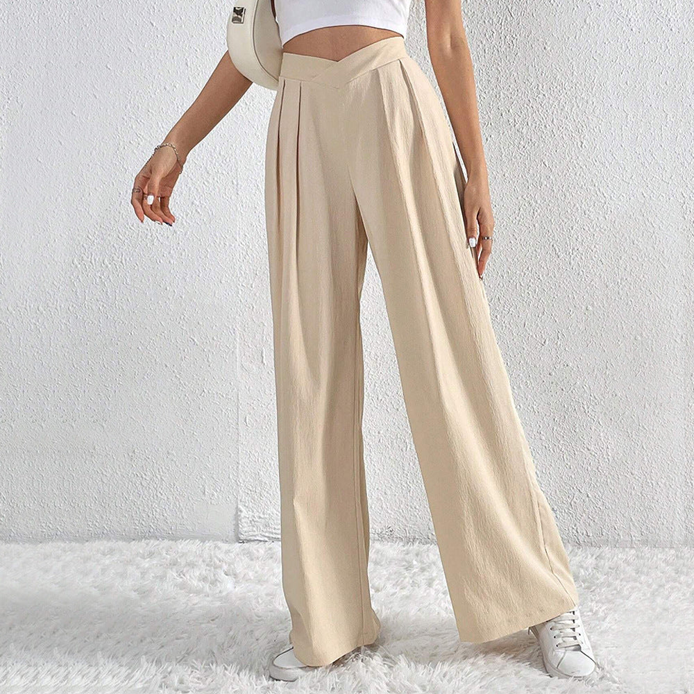 Damen hohe Bund Culotte-Hose mit Faltenlegung und weitem Bein Shop Nory