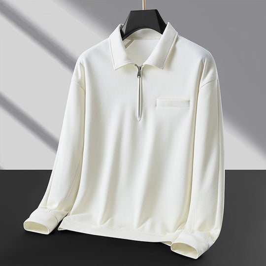 Herren Polo‑Sweatshirt mit halbem Reißverschluss und wärmendem Fleece-Innenfutter Shop Nory