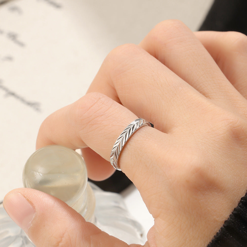 Damen Zierlicher Ring mit elegantem Blattmuster Shop Nory