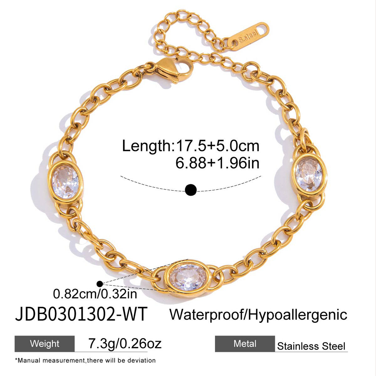 Damen Armband mit eleganten Zirkonia und hypoallergener Edelstahlverarbeitung Shop Nory