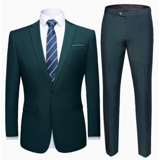 Herren Zweiteiliger Slim-Fit Anzug mit Ein-Knopf-Sakko und schmaler Anzughose Shop Nory