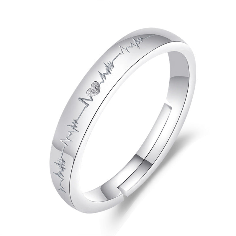 Damenring mit Herz- und EKG-Design Shop Nory