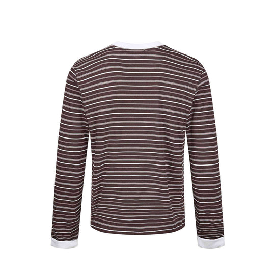 Herren Gestreiftes Langarmshirt aus Baumwollmix mit geripptem Rundhals Shop Nory