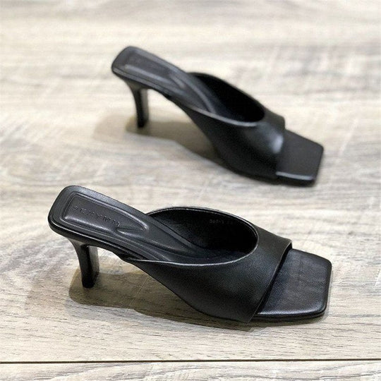 Damen elegante Mules mit geschwungenem Design