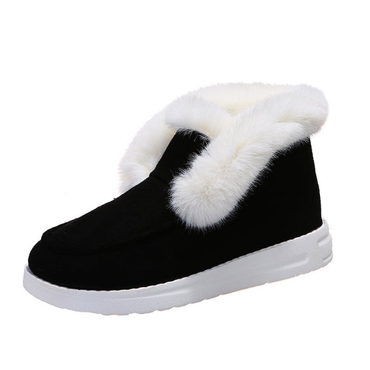 Damen Gefütterte Kurzstiefel‑Hausschuhe mit Kunstfellrand und leichter Gummisohle Shop Nory