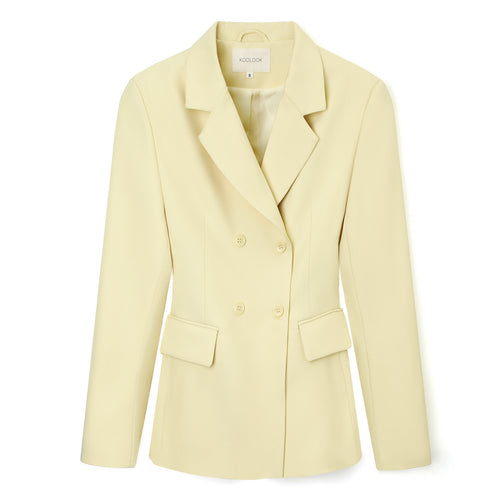 Damen Doppelreihiger taillierter Business‑Blazer mit Pattentaschen und fallendem Revers Shop Nory