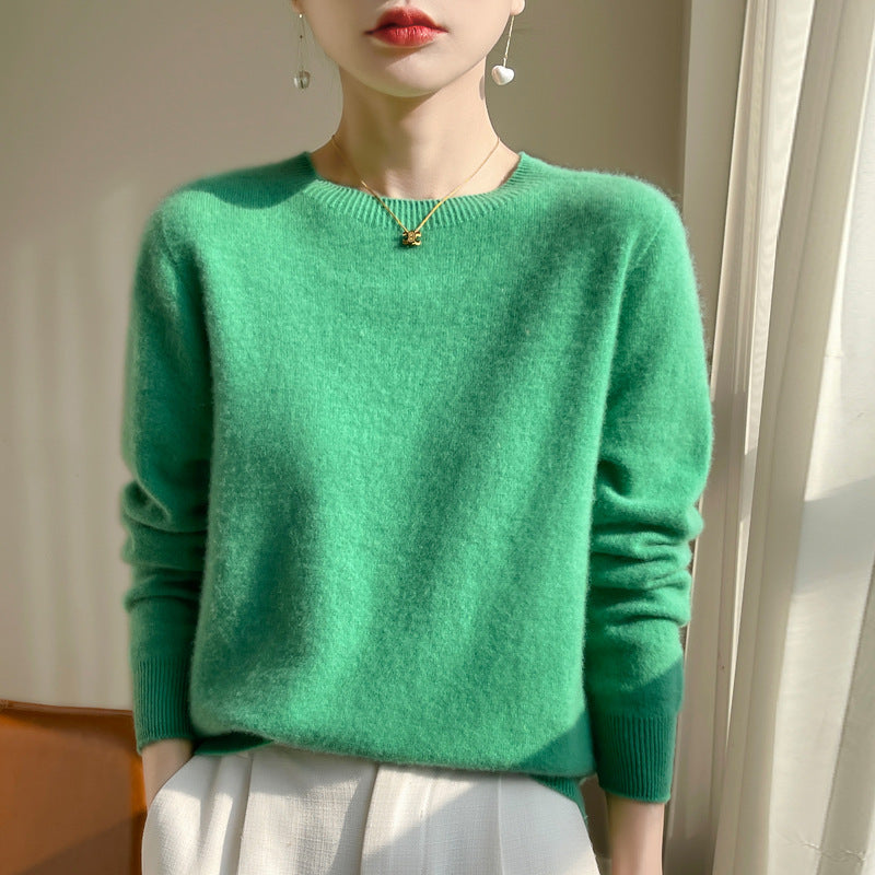Damen Luxuriöser Kuschelstrick-Pullover mit Rundhals und Mohair-Optik Shop Nory