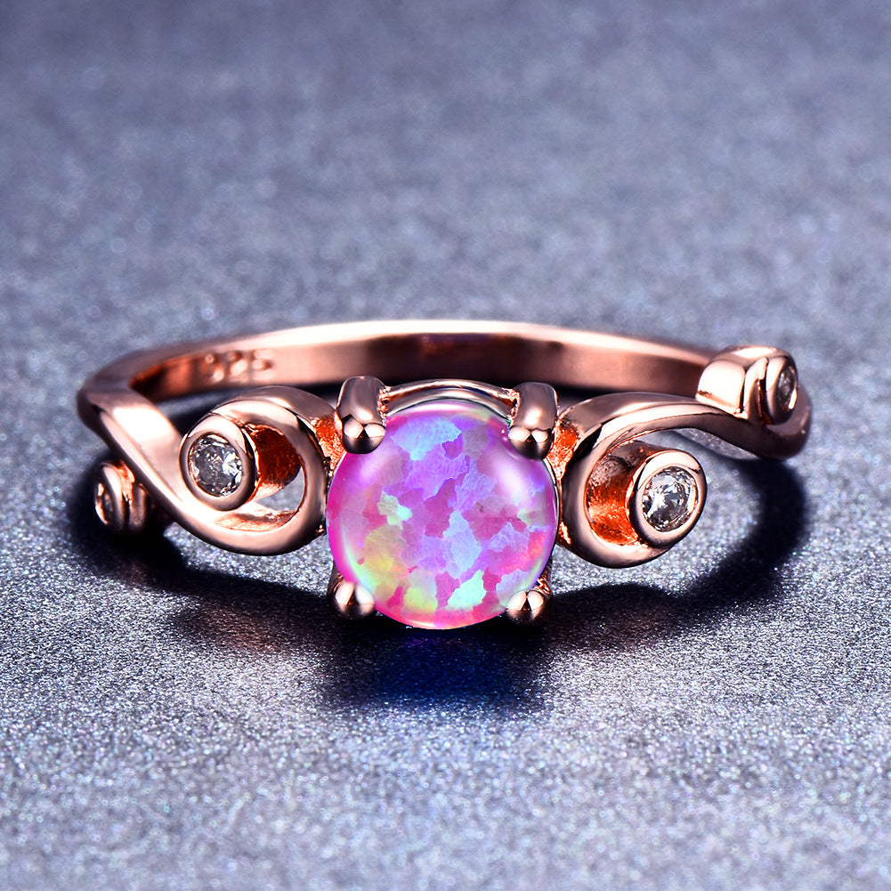 Damen Ring mit funkelndem Opal und eleganten Zirkonia-Akzenten Shop Nory