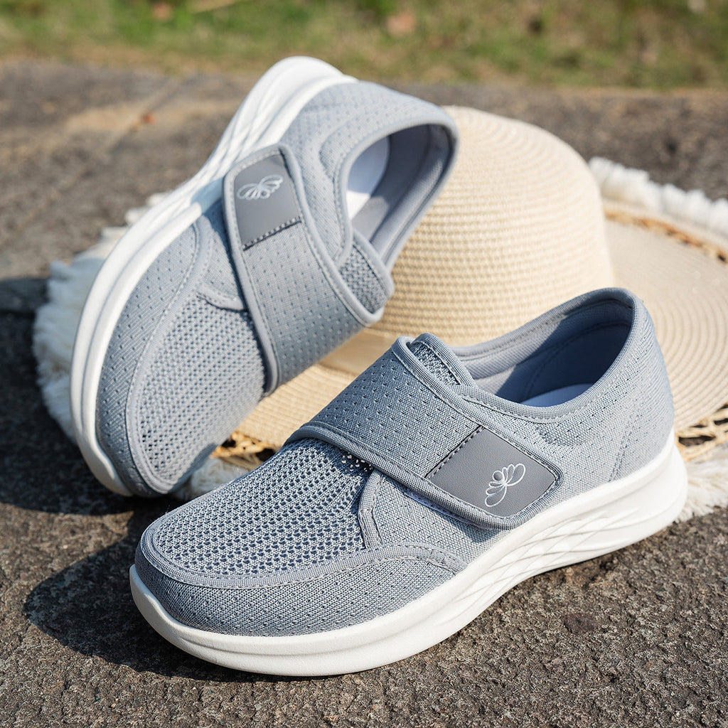 Damen sportliche und atmungsaktive Slipper mit Klettverschluss Shopnory