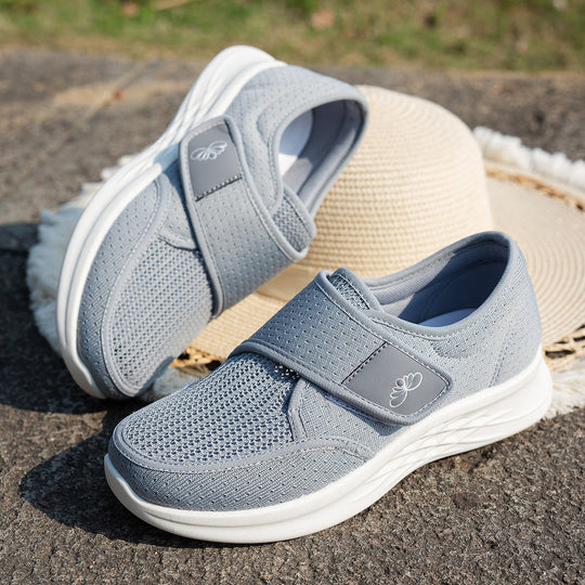 Damen sportliche und atmungsaktive Slipper mit Klettverschluss Shopnory