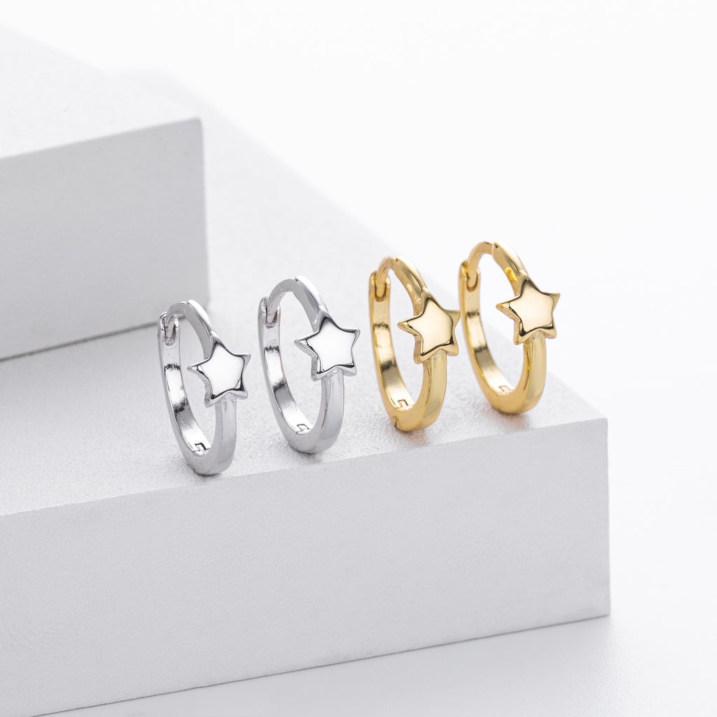 Damen Ohrhänger mit funkelndem Sternanhänger aus 925 Sterling Silber Shop Nory