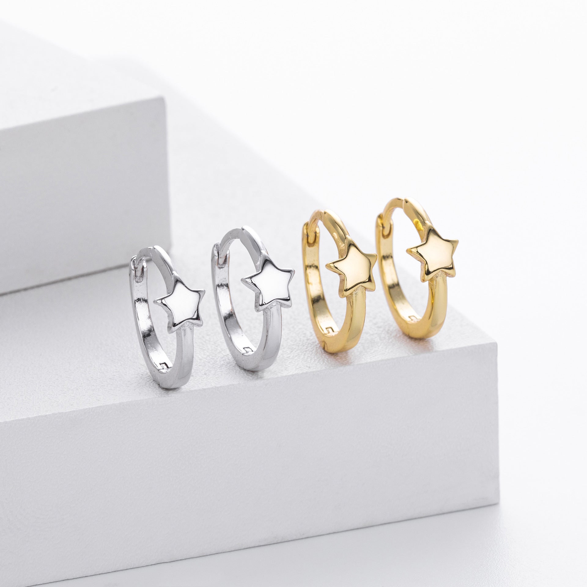 Damen Ohrhänger mit funkelndem Sternanhänger aus 925 Sterling Silber Shop Nory