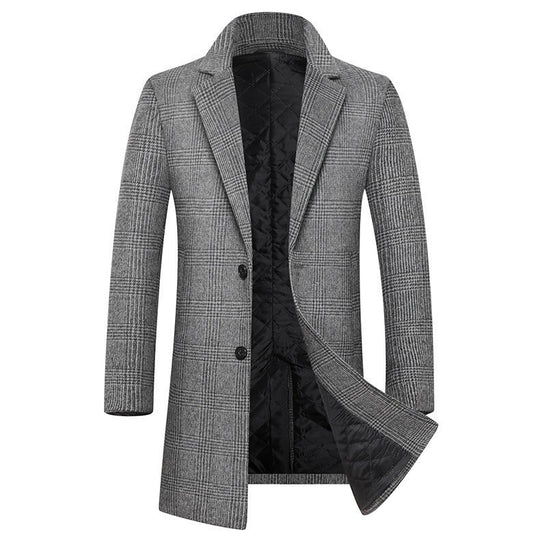 Herren nan taillierter Glencheck Mantel mit gesteppter Thermofütterung und Reverskragen Shop Nory