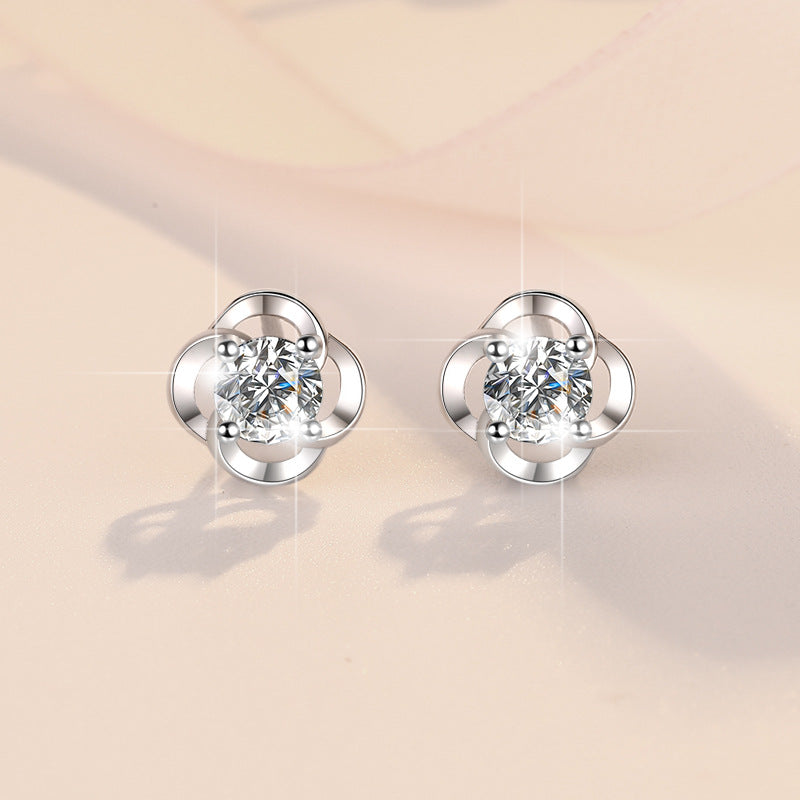 Damen Ohrringe im floralen Design mit buntem Kristall Shop Nory