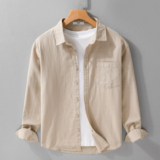 Herren Soft‑Touch Baumwollmix Overshirt im Layering‑Look mit Brusttasche Shop Nory