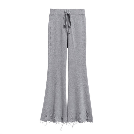 Damen Bequeme und lässige Strickpalazzo-Hose Shop Nory
