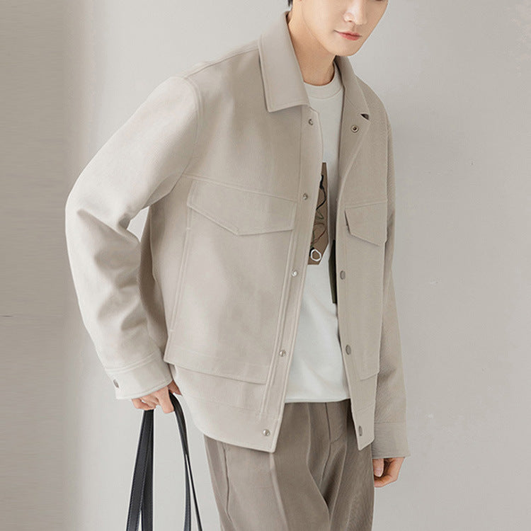 Herren Boxy Overshirt-Jacke mit Druckknöpfen und aufgesetzten Taschen Shop Nory