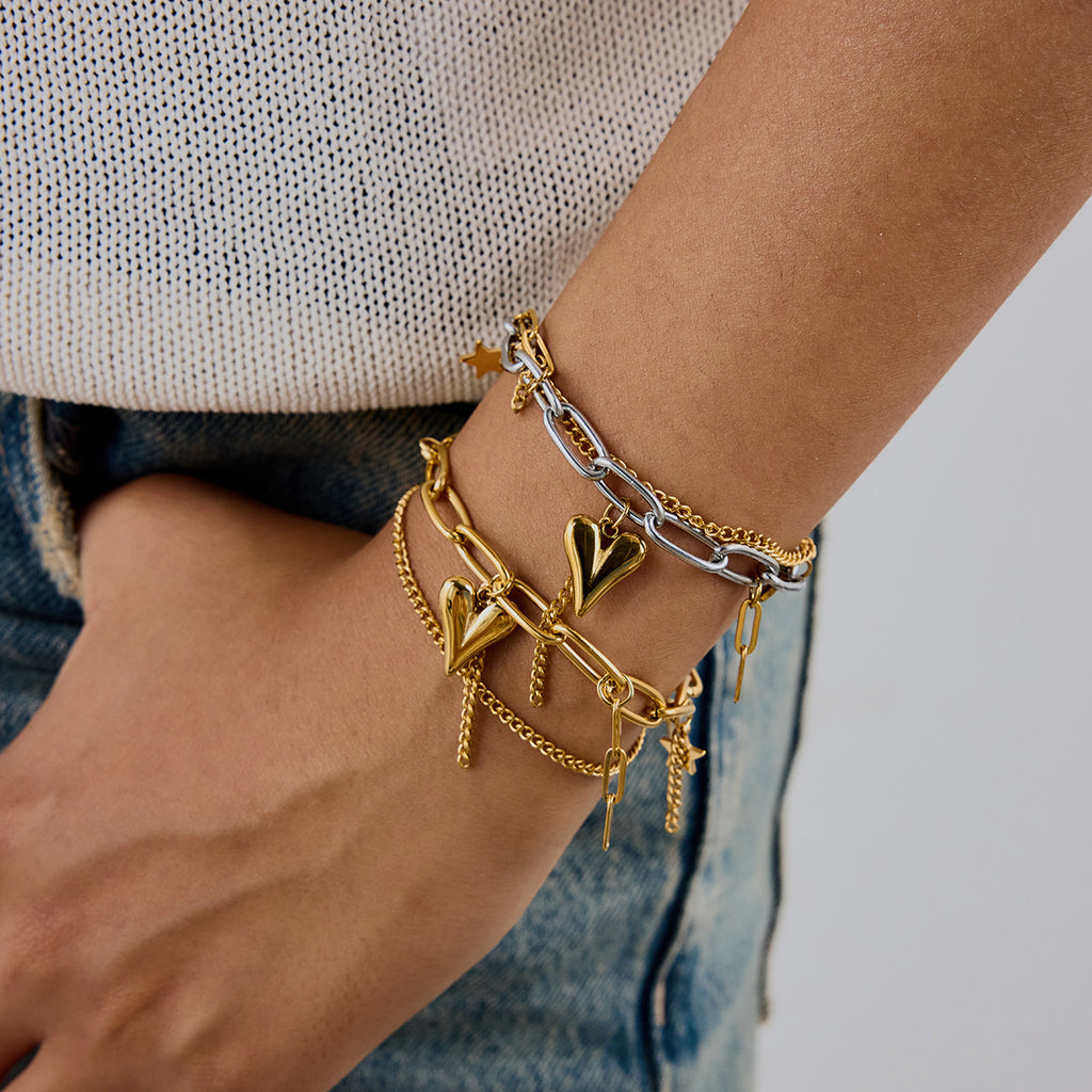 Damen Charm-Armband mit einzigartigen Symbolen und hygienischem Edelstahl Shop Nory
