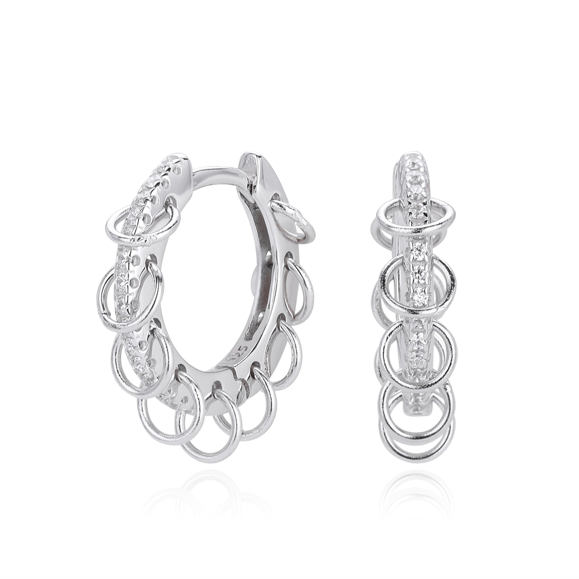 Damen Creolen mit funkelnden Zirkon-Akzenten und elegantem Ringdesign Shop Nory