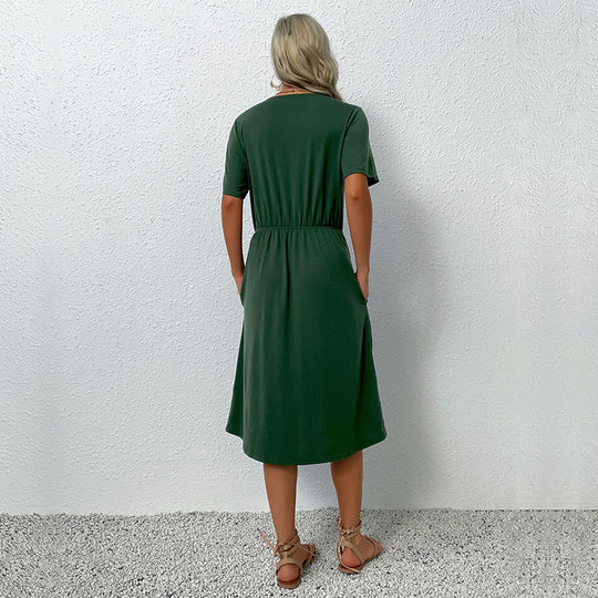 Damen Wickelkleid mit Knopfdetails Shop Nory