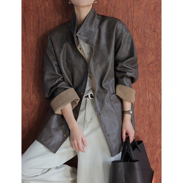 Damen Lederjacke mit modernem Schnitt Shop Nory