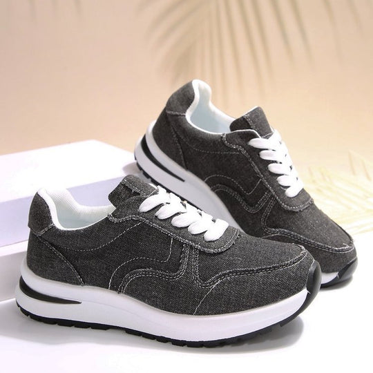 Damen leichte Sneaker im Jeanslook mit gepolstertem Komfortfußbett, stoßdämpfender EVA-Zwischensohle und profiliertem Laufsohlen-Design Shop Nory