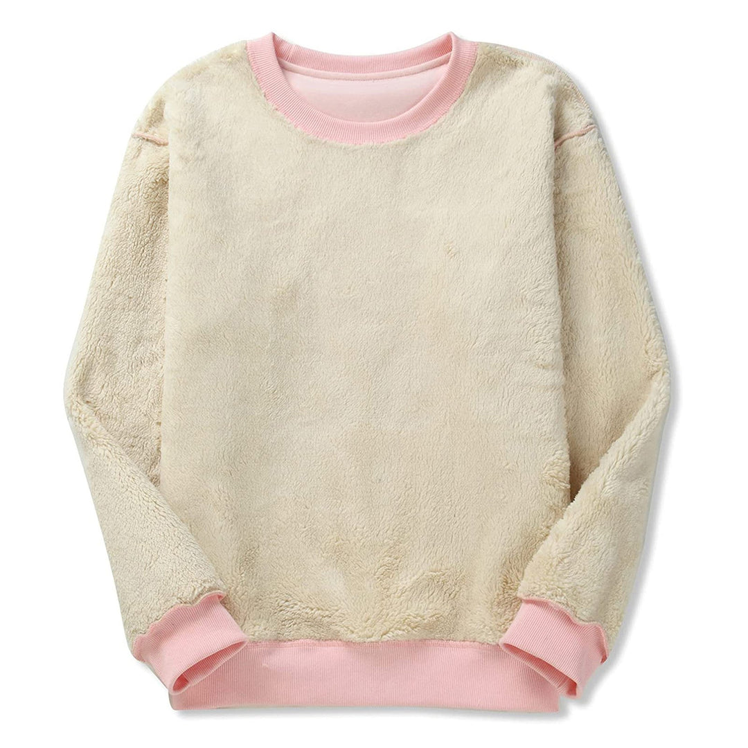 Damen Kuscheliger Sweatshirt mit weichem Innenfutter und Rundhalsausschnitt