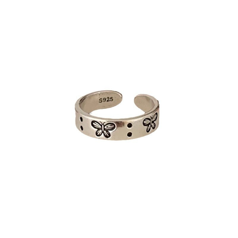 Damen Offener Silberring mit filigranem Schmetterlingsmotiv Shop Nory