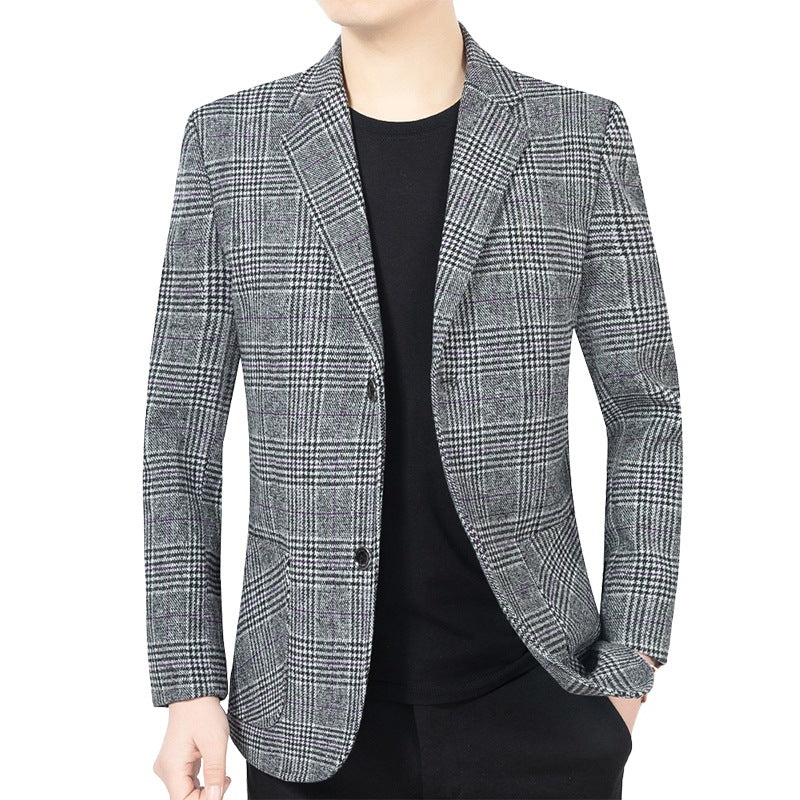 Herren Glencheck-Sakko Slim Fit aus Wollmischung mit dezentem Overcheck Shop Nory