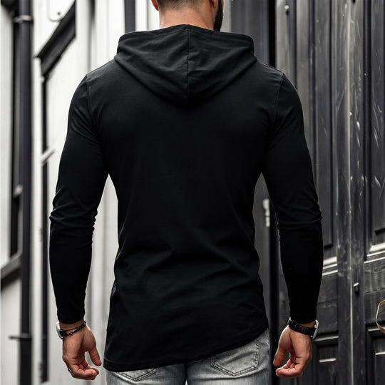 Herren Enganliegendes Langarmshirt mit hohem Schlauchkragen und asymmetrischem Saum Shop Nory