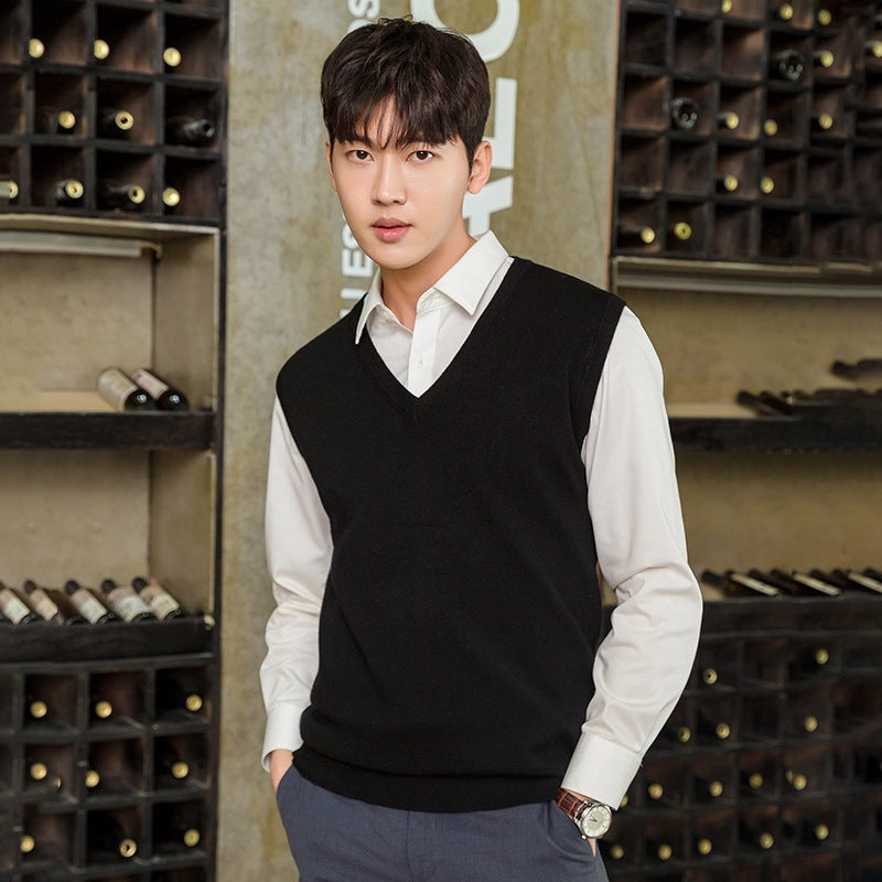 Herren Ärmellose Feinstrickweste mit V‑Ausschnitt und feiner Baumwollmischung Shop Nory