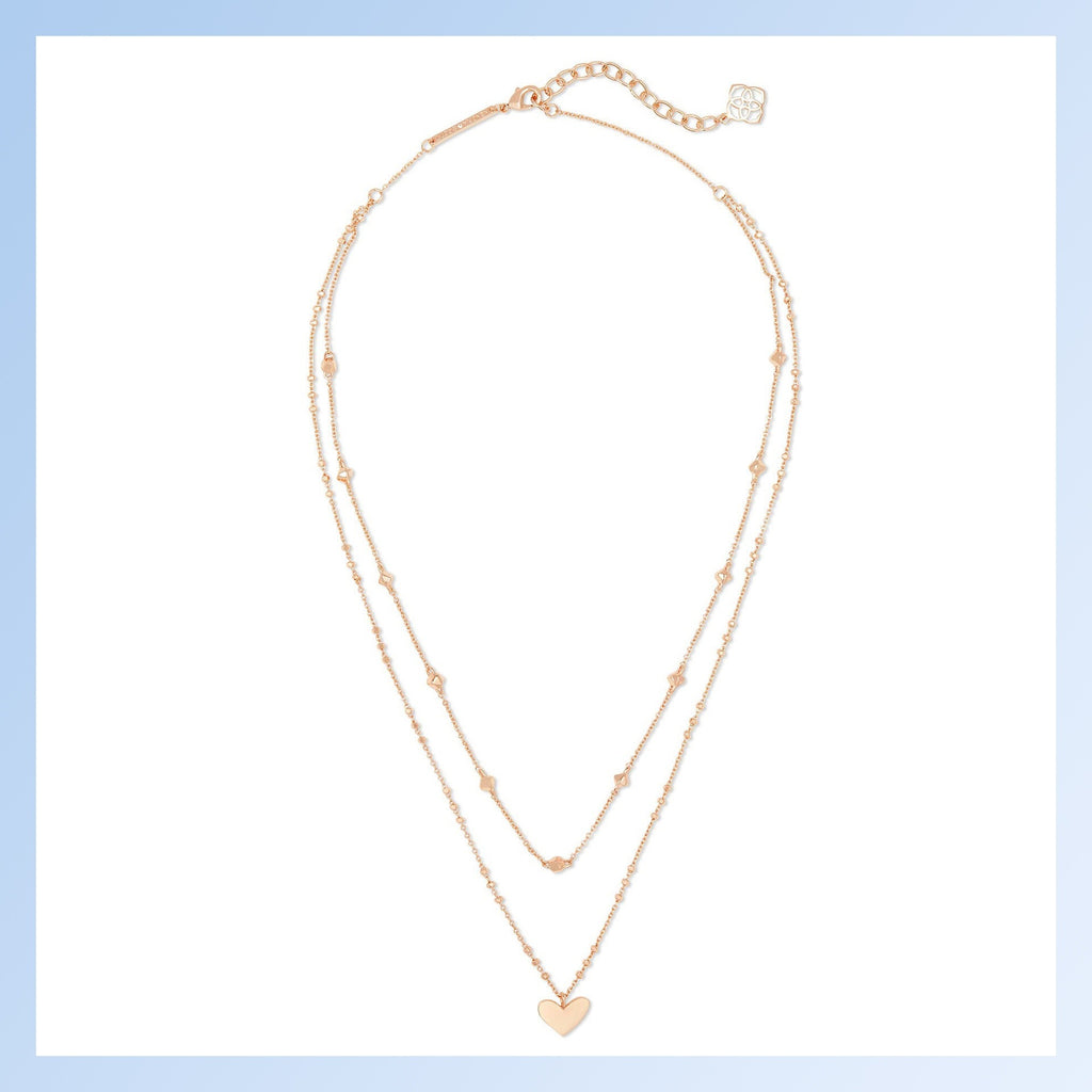 Damen Halskette mit mehrlagigem Design und Herzanhänger Shop Nory