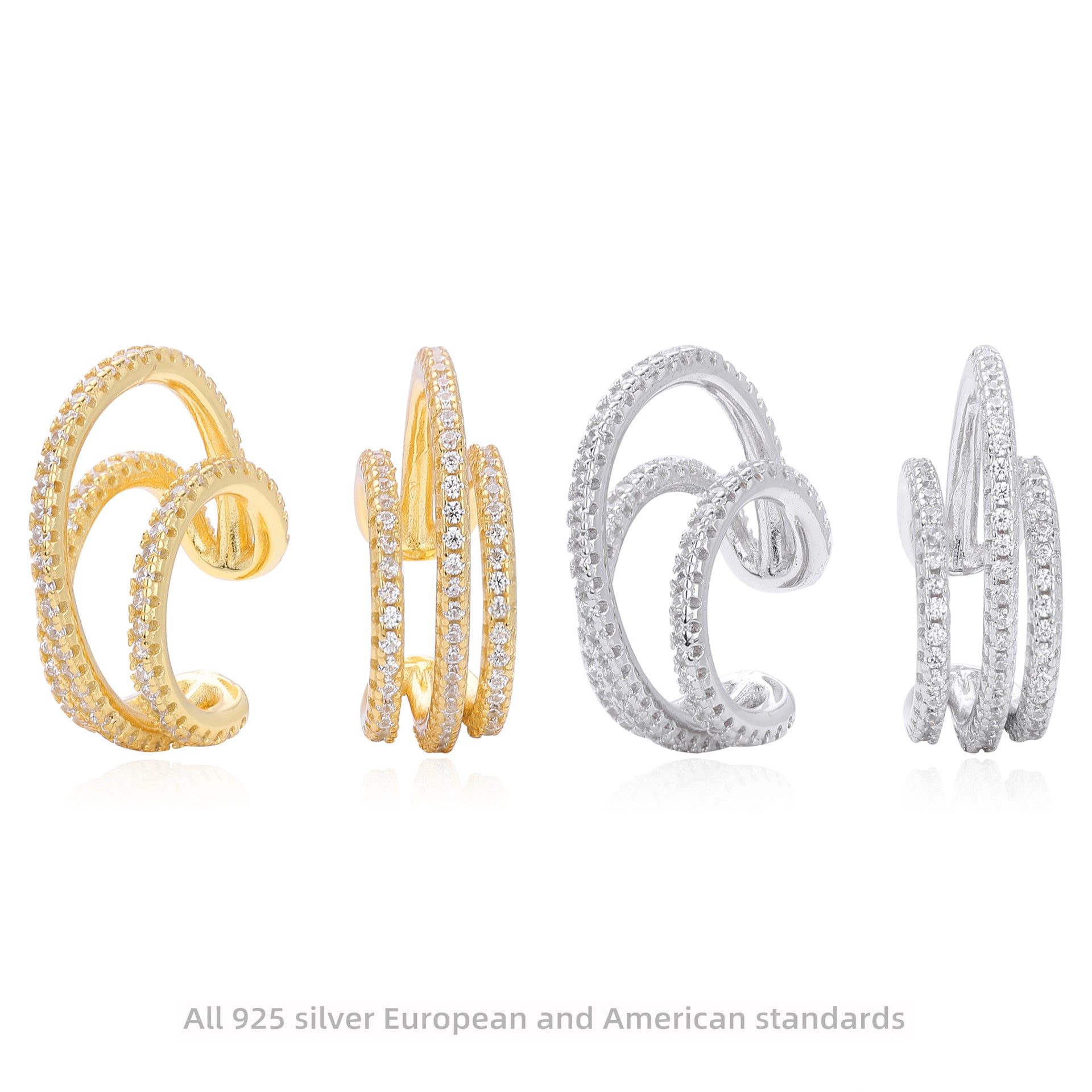 Damen Ohrhänger mit funkelndem Zirkonbesatz und geschwungenem Design Shop Nory