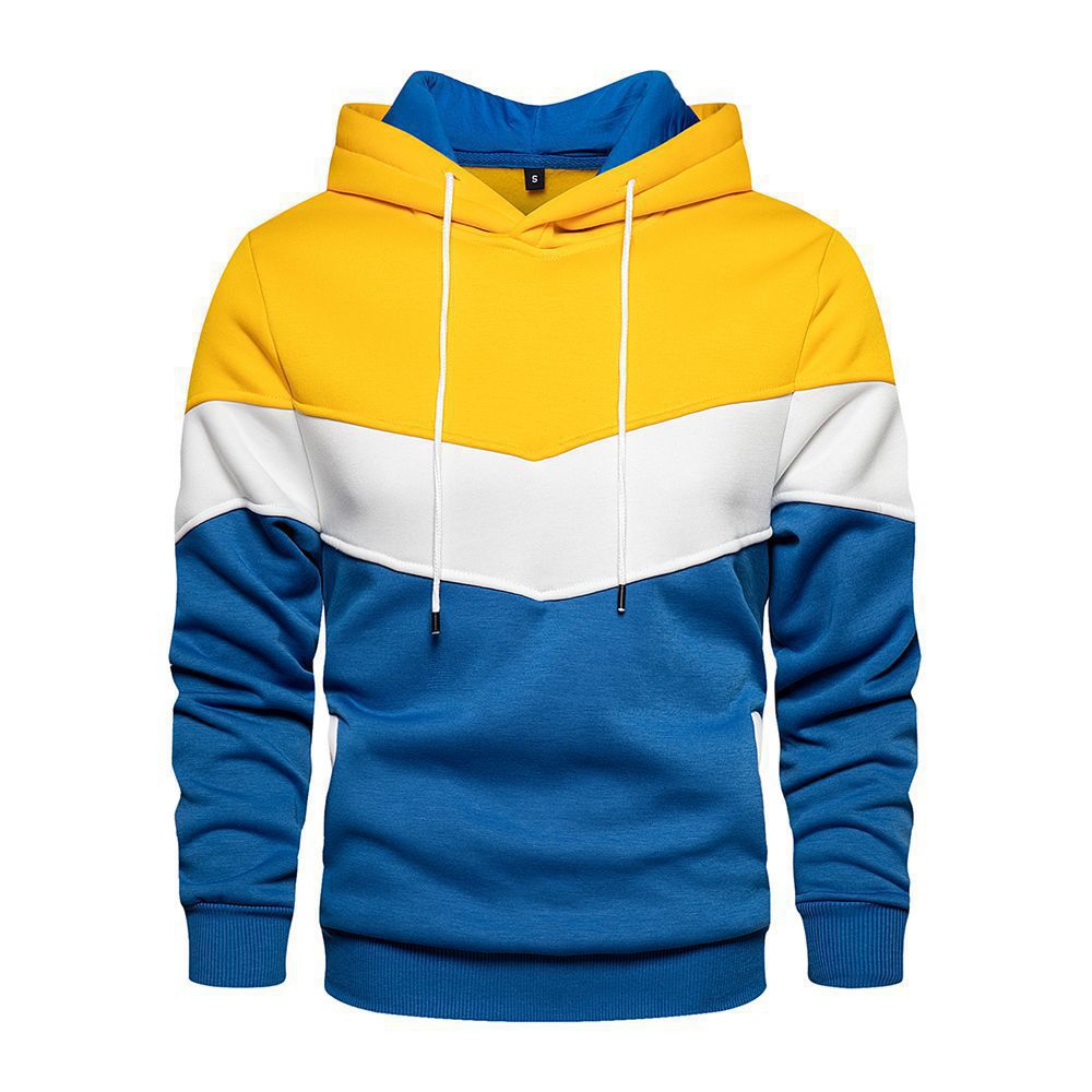 Herren modischer Kapuzenpullover mit geometrischem Farbdesign