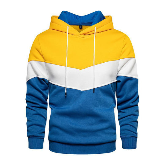 Herren modischer Kapuzenpullover mit geometrischem Farbdesign