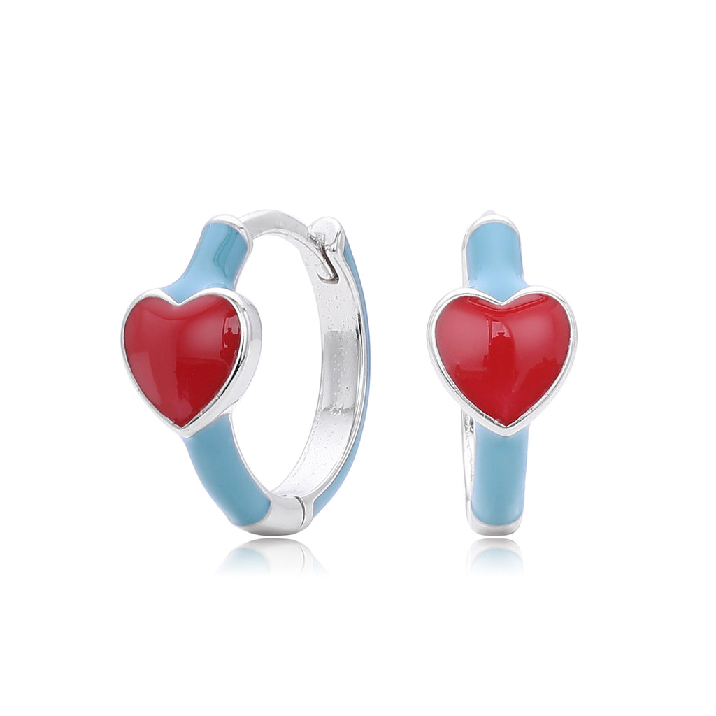 Damen Creolenohrringe mit herzförmigem Anhänger aus hochwertigem 925 Sterling Silber Shop Nory