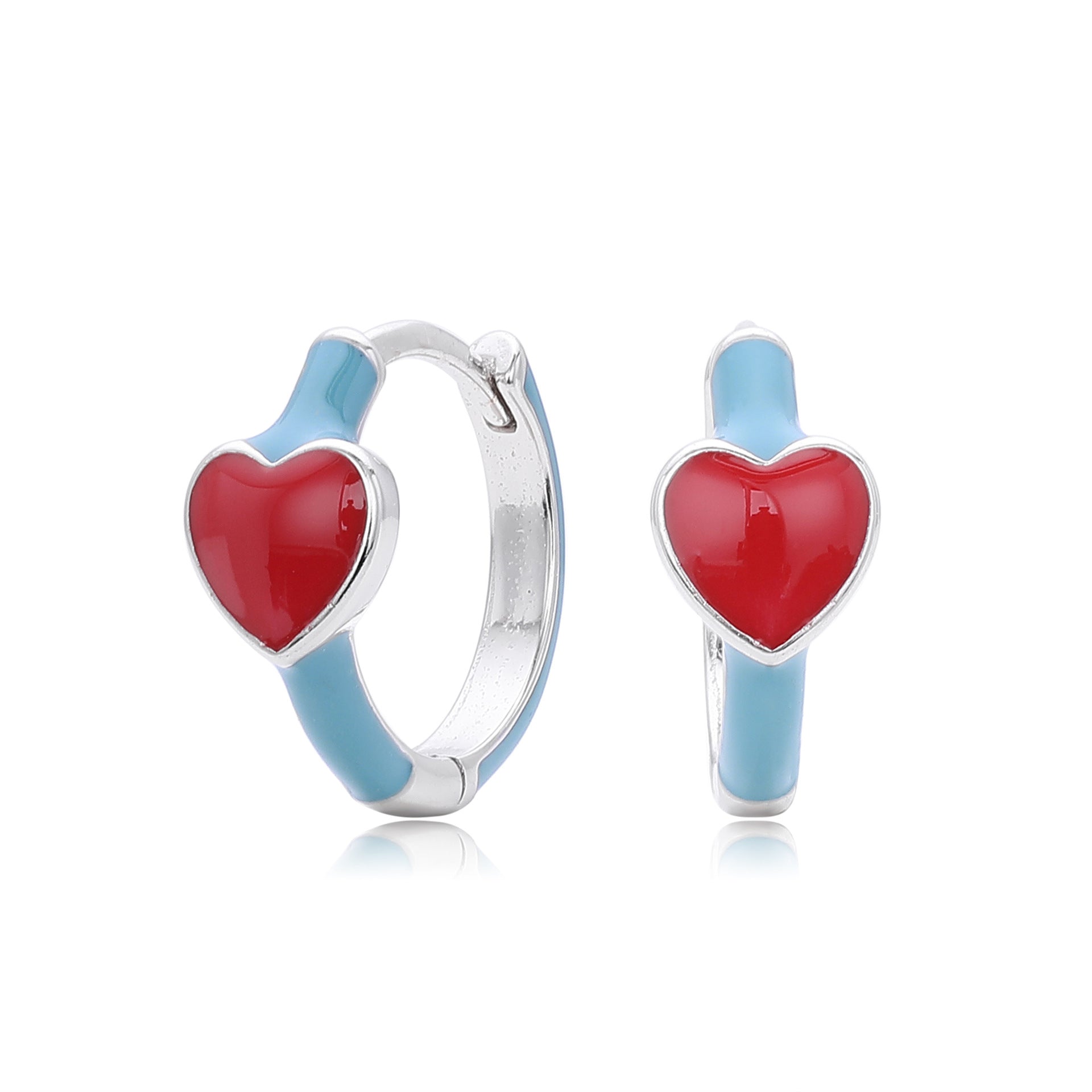 Damen Creolenohrringe mit herzförmigem Anhänger aus hochwertigem 925 Sterling Silber Shop Nory