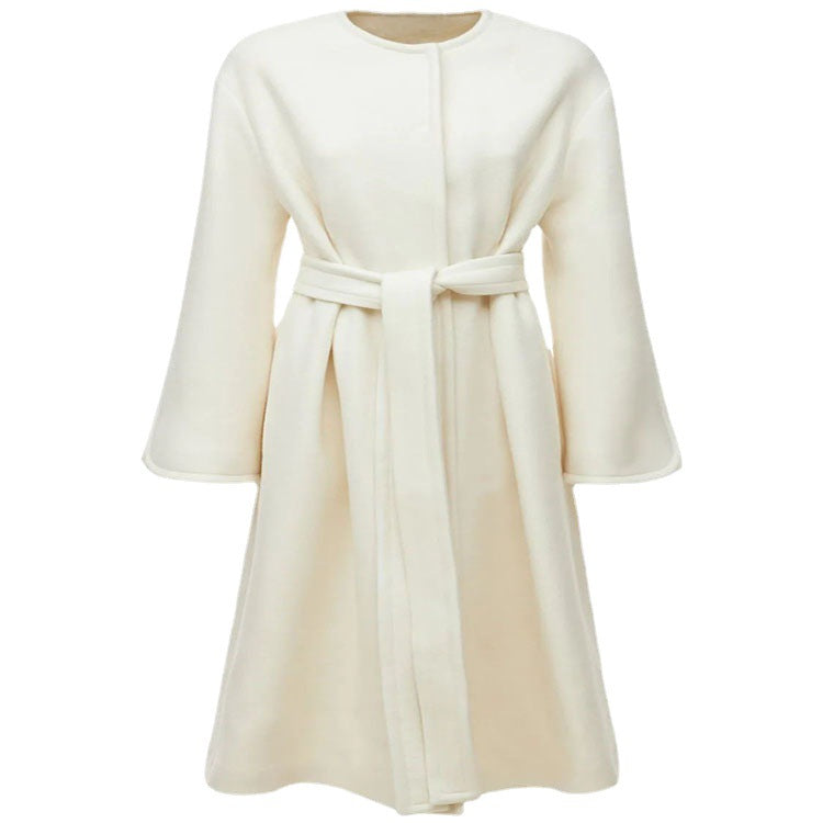 Damen Wollmix-Mantel im Kimono-Schnitt mit Bindegürtel und verdeckter Knopfleiste Shop Nory