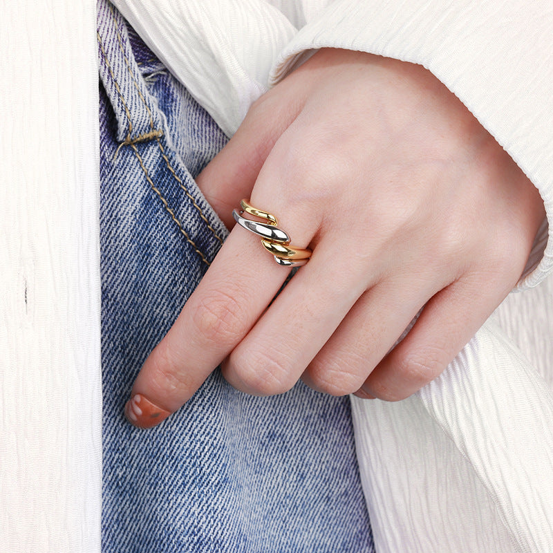 Damen Eleganter und stilvoller Ring mit geschwungenem Design Shop Nory