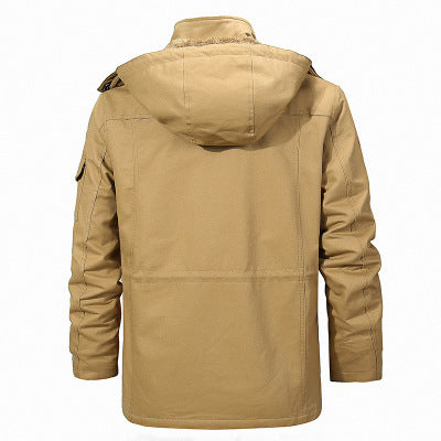 Herren robuster Canvas-Fieldparka mit Teddyfleece-Innenfutter, Kapuze und Multifunktions-Taschen Shop Nory