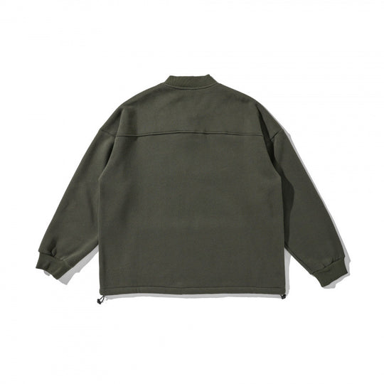 Unisex Oversize-Sweatshirt mit Henley-Knopfleiste, Kängurutasche und Tunnelzugsaum Shop Nory
