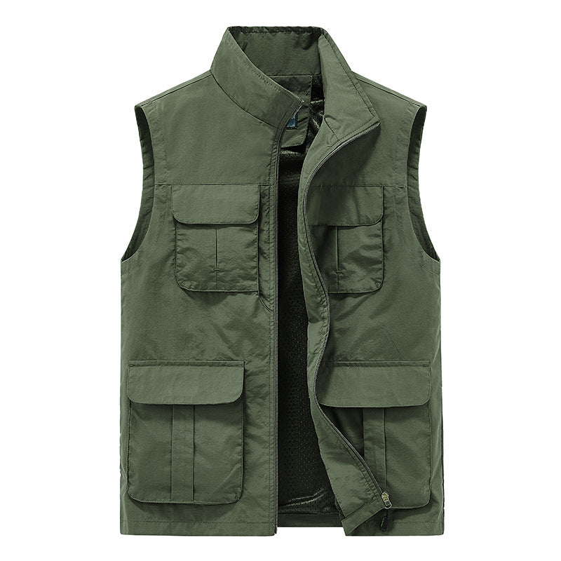 Herren Multifunktionale Utility-Weste mit Mehrfachtaschen und Mesh-Innenfutter Shop Nory