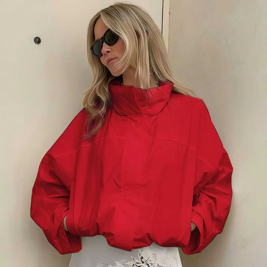 Damen moderne Übergangsjacke mit hohem Kragen Shopnory