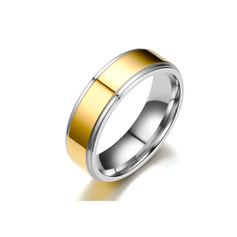 Herren stilvoller zweifarbiger Ring aus Edelstahl Shop Nory