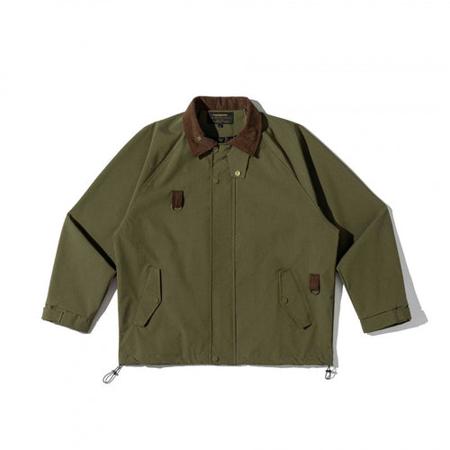 Unisex Kastenförmige Overshirt‑Jacke im Utility‑Stil mit Cordkragen, Pattentaschen und Kordelzugsaum Shop Nory