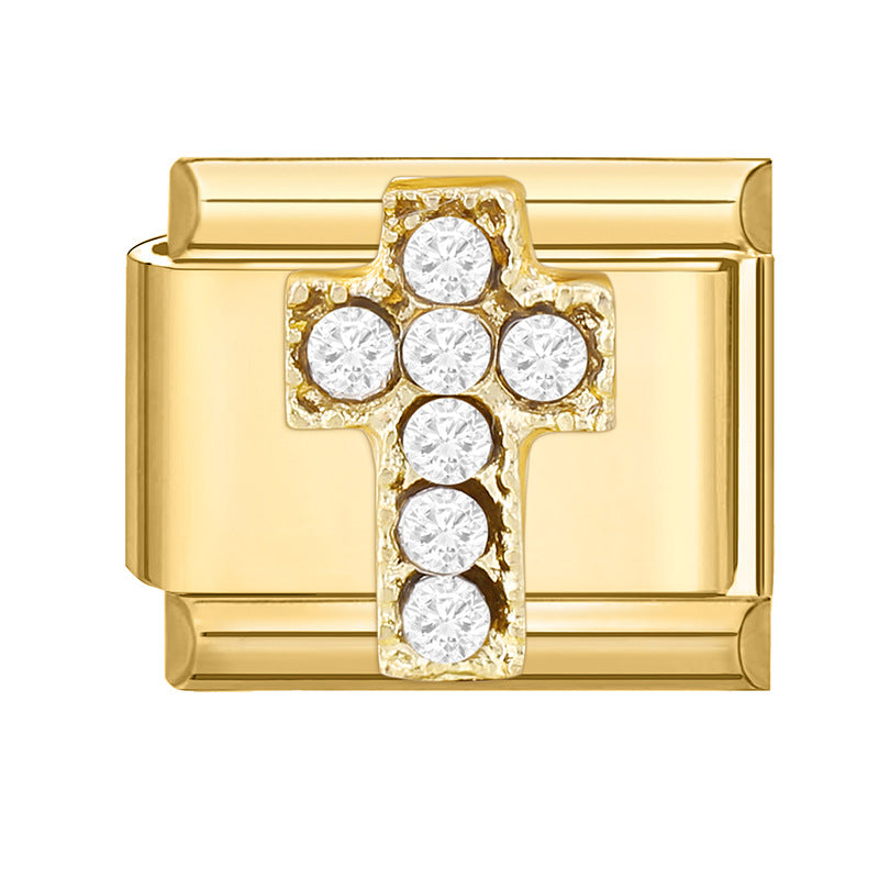 Feiner Italienischer Charm mit Zuchtperlen und Dekorativem Banddetail