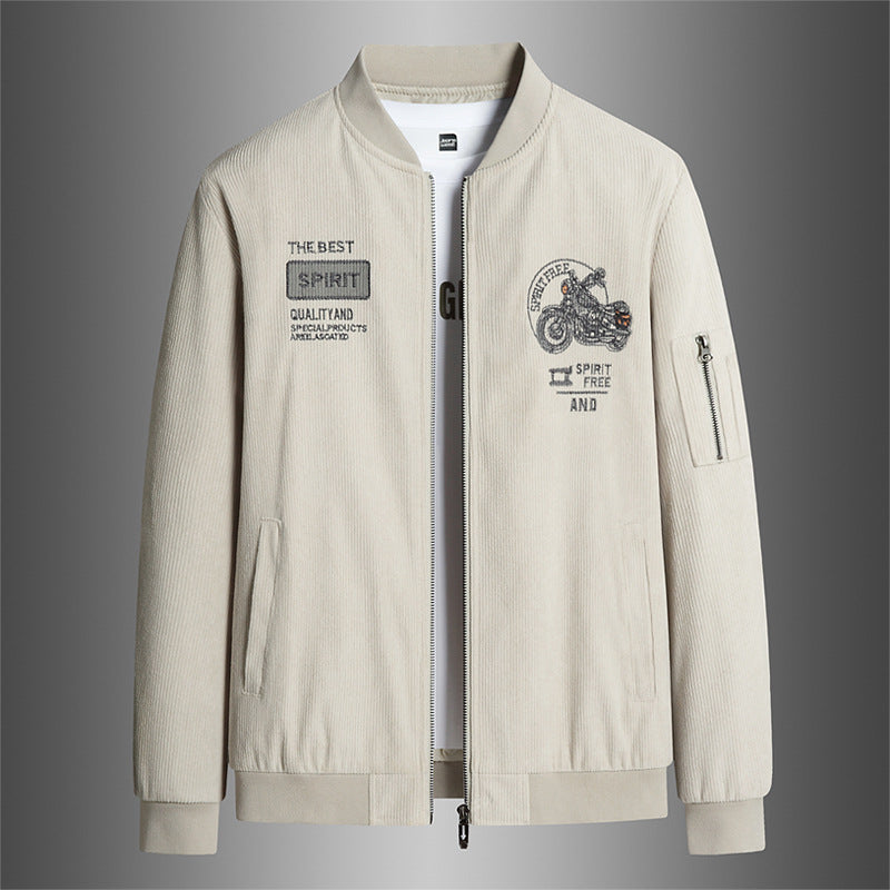 Herren Modische Bomberjacke mit stylischem Motorrad-Design Shop Nory
