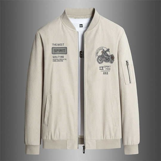 Herren Modische Bomberjacke mit stylischem Motorrad-Design Shop Nory